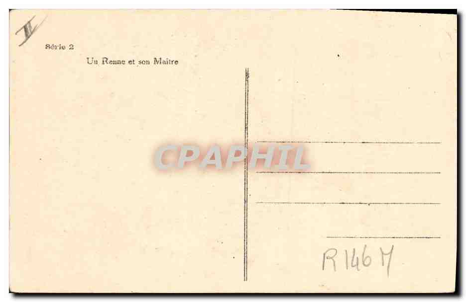 CPA Polaire Un renne et son maitre — Rückseite