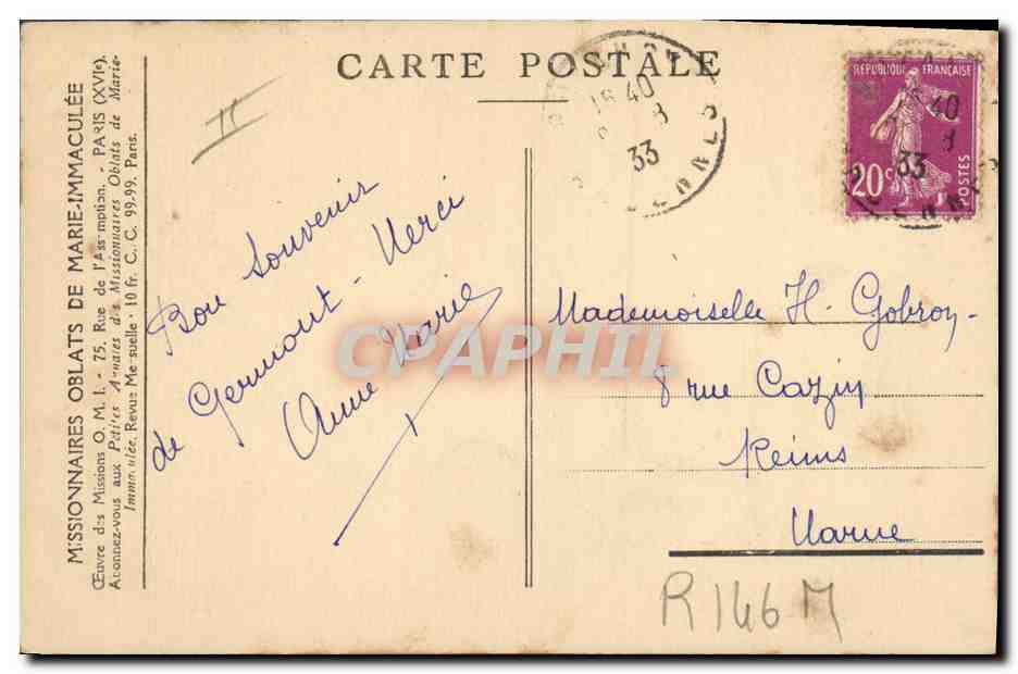 CPA Polaire Missions esquimaudes Sirk Oguar compagnon de voyage du missionnaire — Rückseite