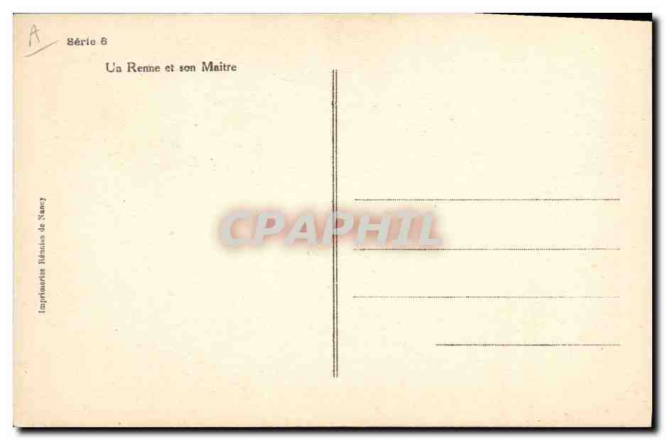 CPA Polaire Un renne et son maitre — Rückseite