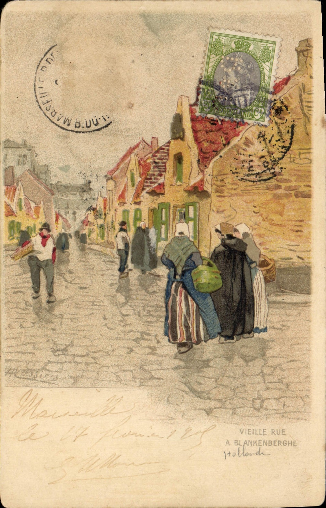 CPA Fantaisie Illustrateur Vieille rue a Blankenberghe 