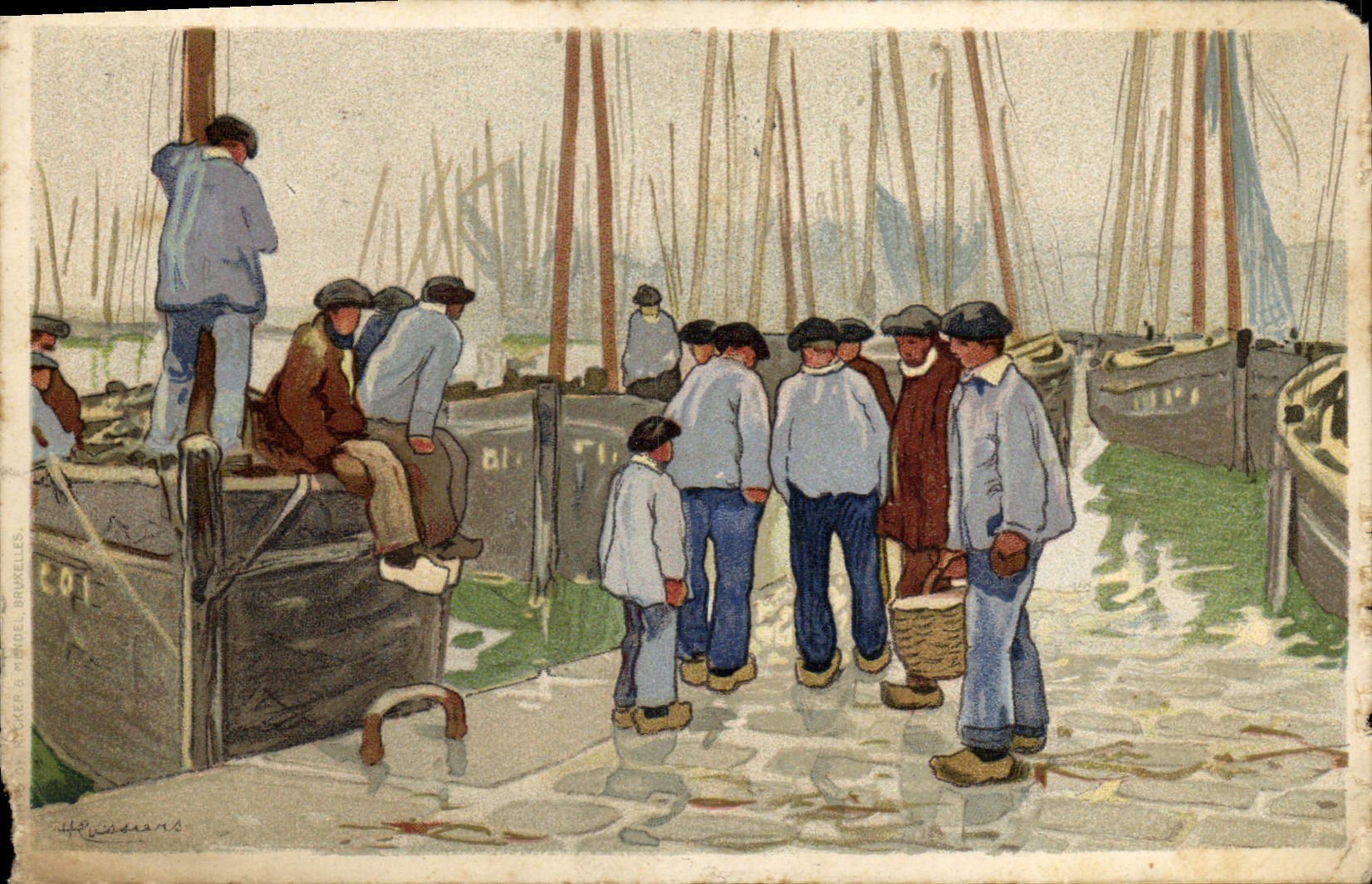 CPA Fantaisie Illustrateur Bateaux Marins