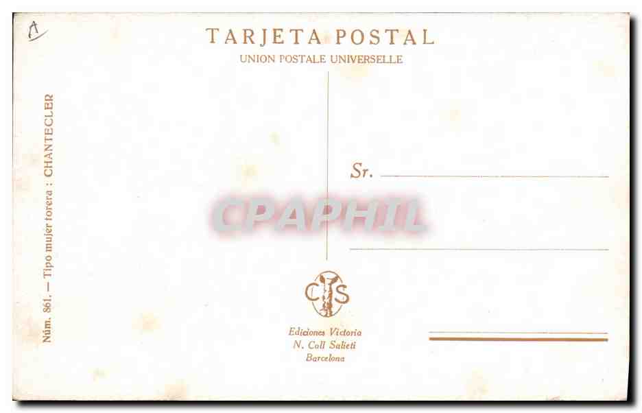 CPA Fantaisie Illustrateur Chantecler Femme Taureau Corrida — Rückseite