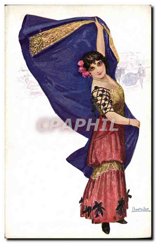 CPA Fantaisie Illustrateur Chantecler Femme Taureau Corrida