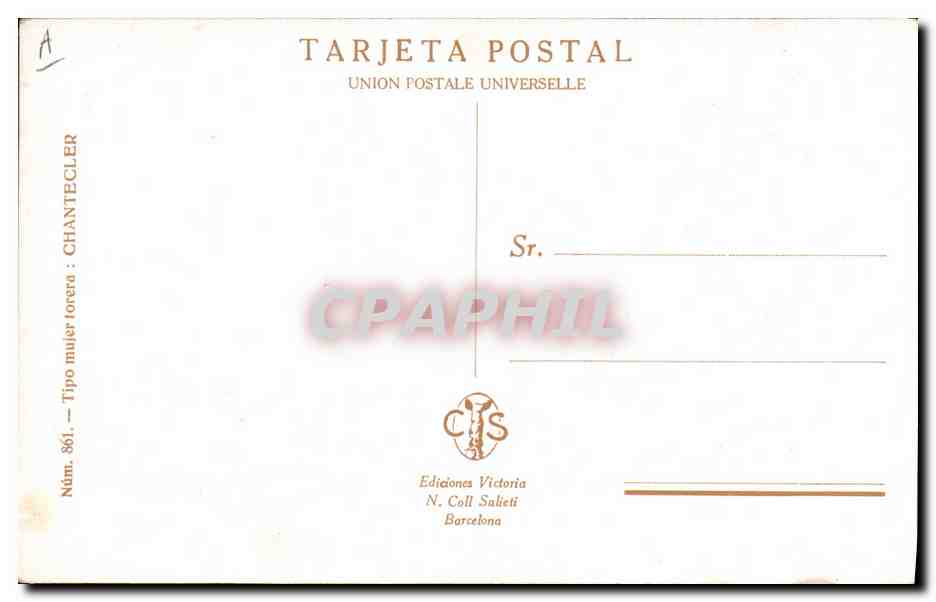 CPA Fantaisie Illustrateur Chantecler Femme Taureau Corrida — Verso
