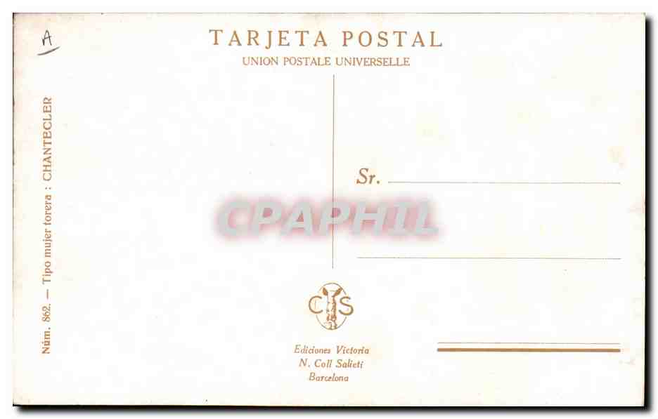 CPA Fantaisie Illustrateur Chantecler Femme Taureau Corrida — Verso