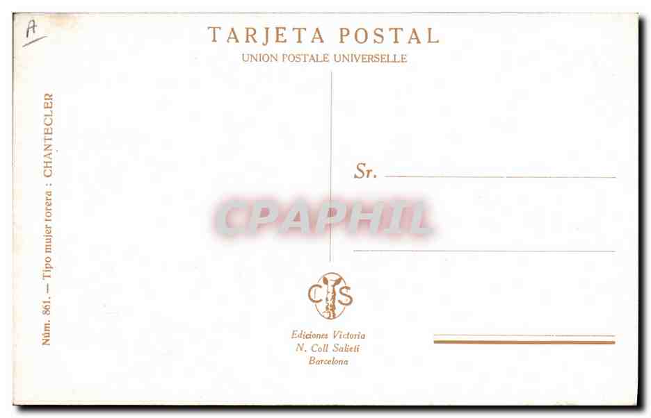 CPA Fantaisie Illustrateur Chantecler Femme Taureau Corrida — Verso