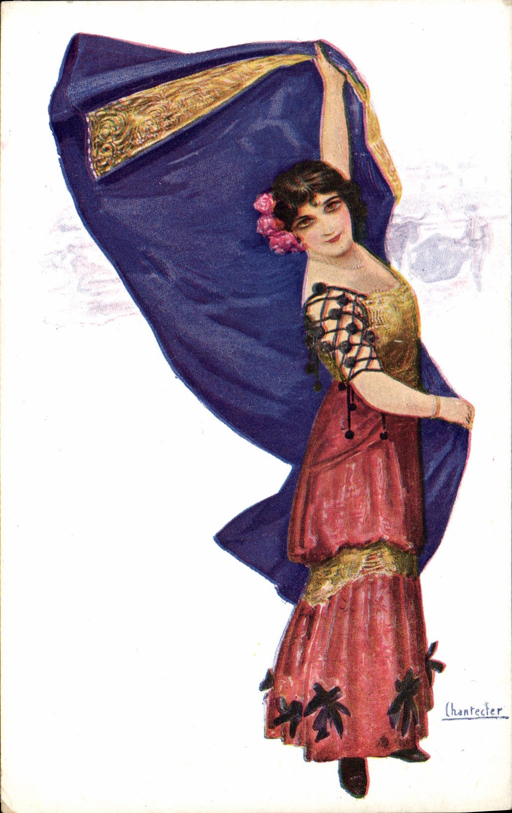 CPA Fantaisie Illustrateur Chantecler Femme Taureau Corrida