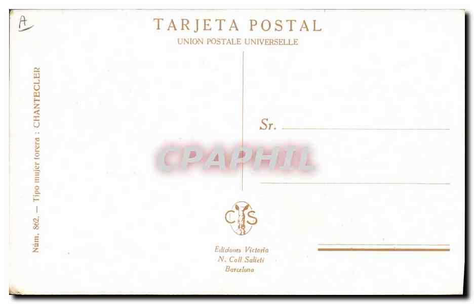 CPA Fantaisie Illustrateur Chantecler Femme Taureau Corrida — Verso