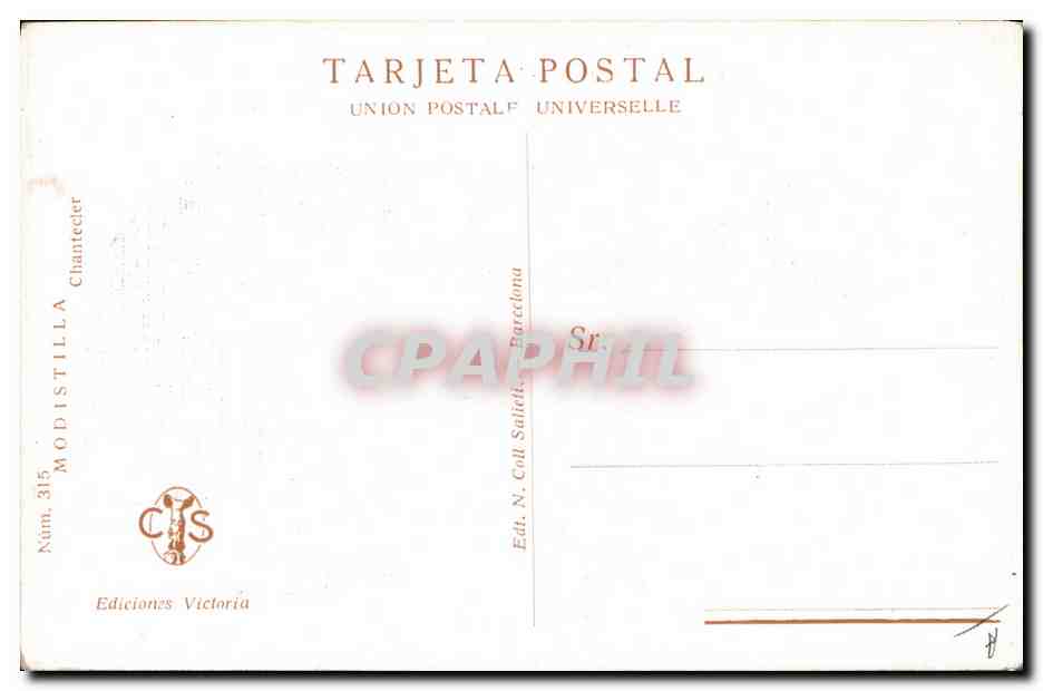 CPA Fantaisie Illustrateur Chantecler Femme  — Verso