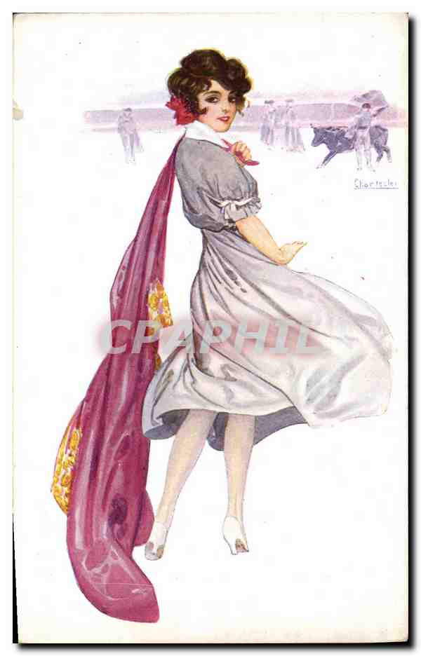 CPA Fantaisie Illustrateur Chantecler Femme Taureau Corrida