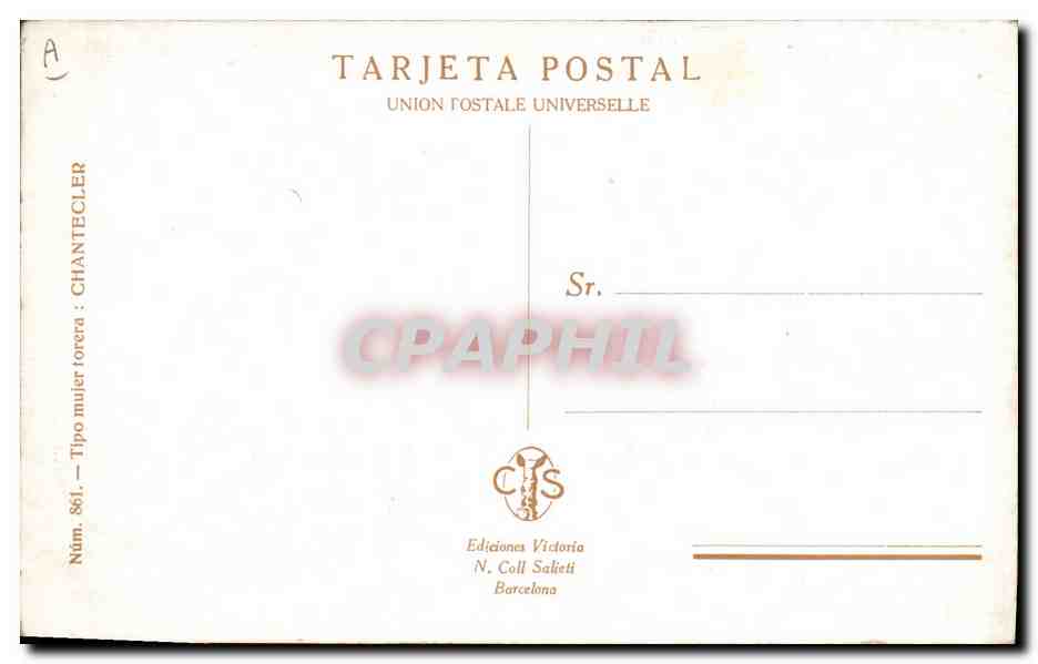 CPA Fantaisie Illustrateur Chantecler Femme Taureau Corrida — Rückseite