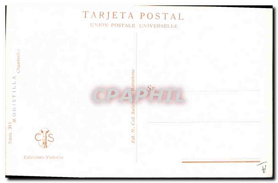 CPA Fantaisie Illustrateur Chantecler Femme Papillon — Rückseite