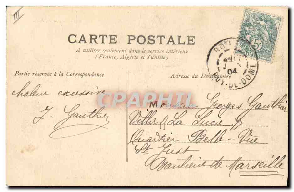CPA Folklore Auvergne La bourree — Verso