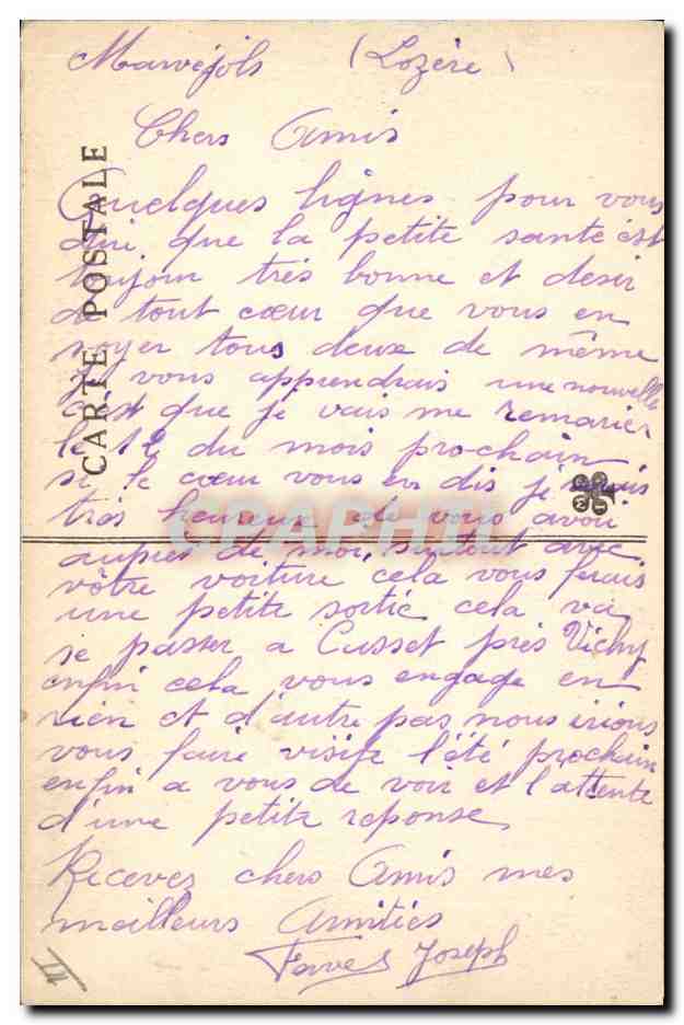 CPA Folklore Auvergne La bourree Croisements — Verso