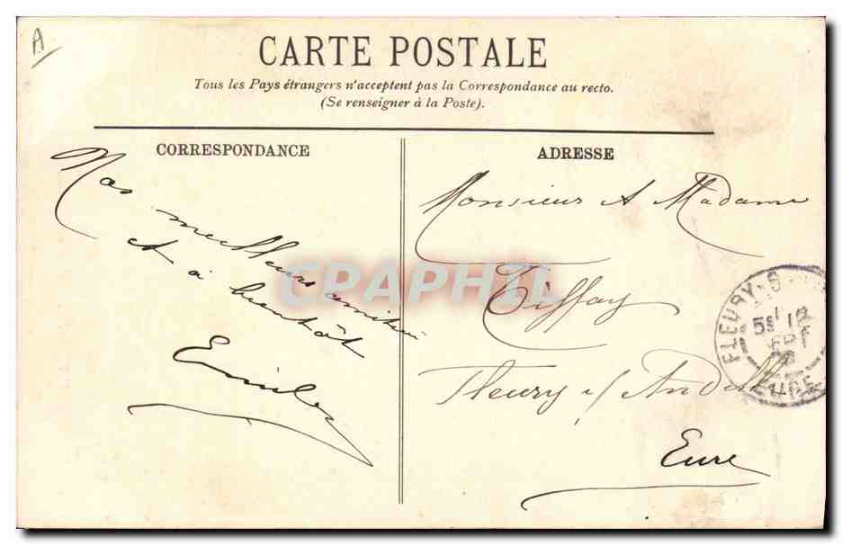 CPA Folklore Auvergne Paysans — Verso