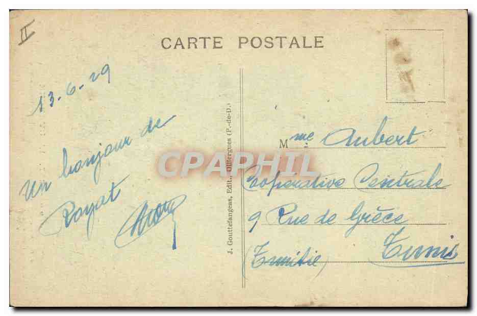 CPA Folklore Auvergne  — Verso