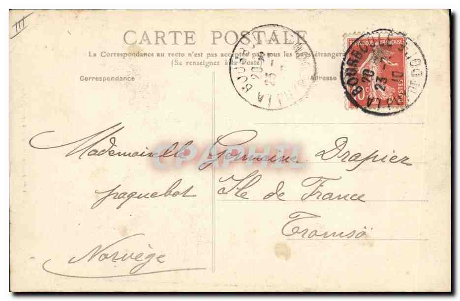 CPA Folklore Auvergne Jeune laitiere Auvergnate — Verso