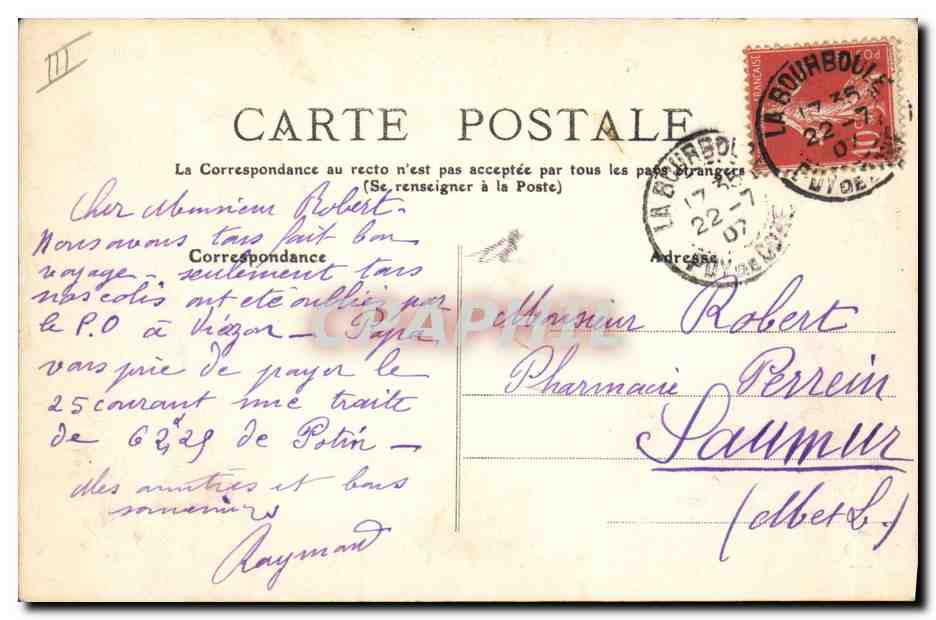 CPA Folklore Auvergne La bourree — Verso