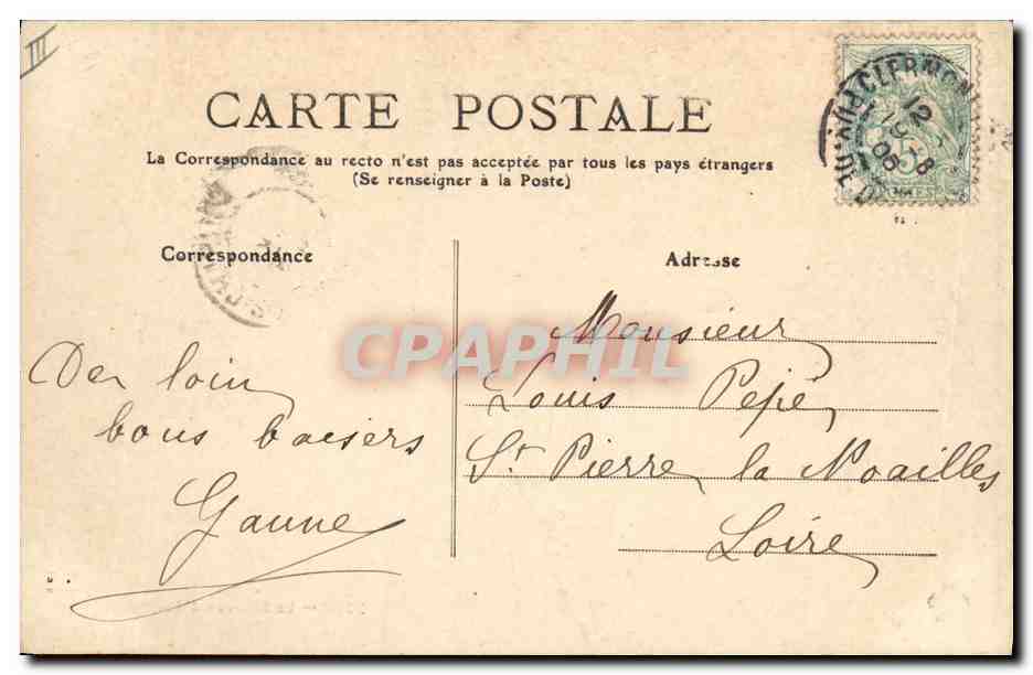CPA Folklore Auvergne La bourree — Verso