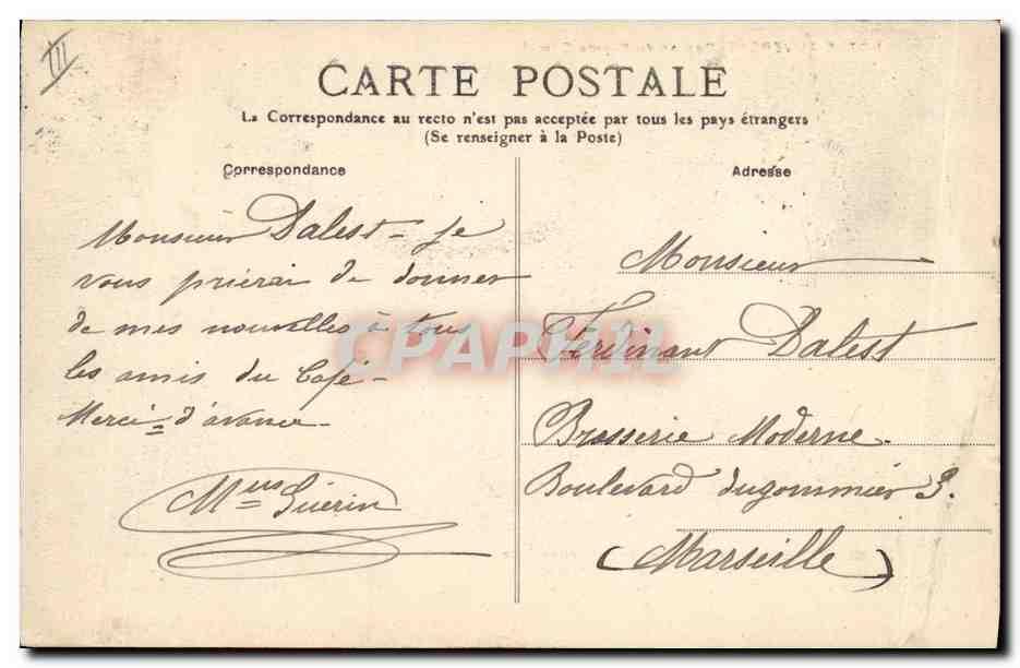 CPA Folklore Auvergne  — Verso