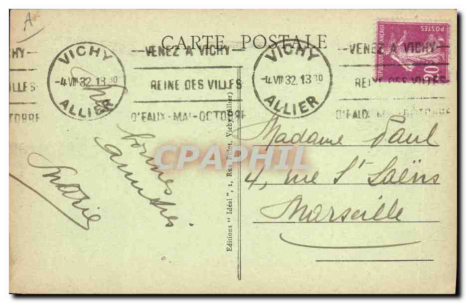 CPA Folklore Auvergne Bourbonnaise — Verso
