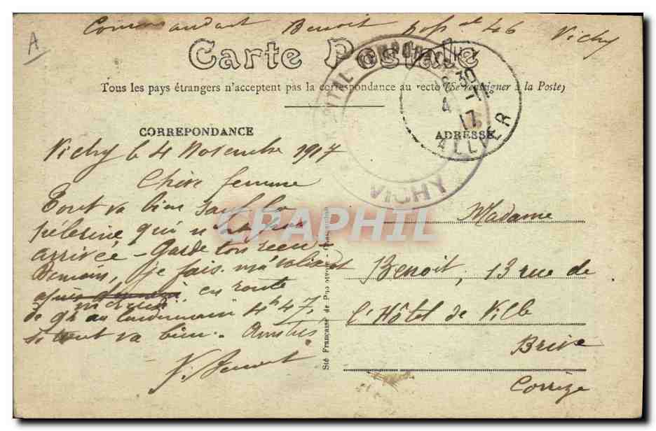 CPA Folklore Auvergne Amoureux Bourbonnais  — Verso