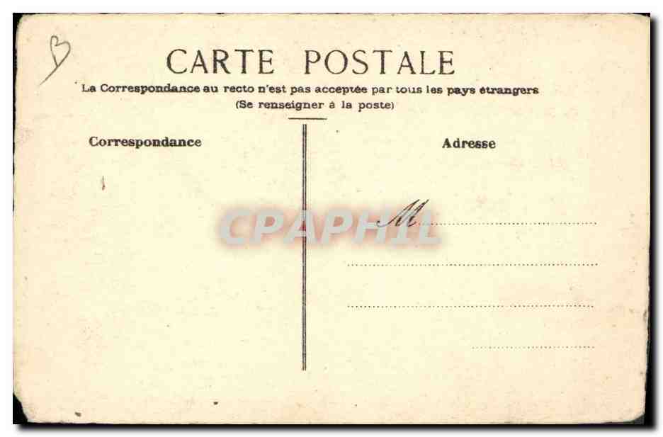 Portrait de femme — dessin à l'encre — carte postale — Achterkant