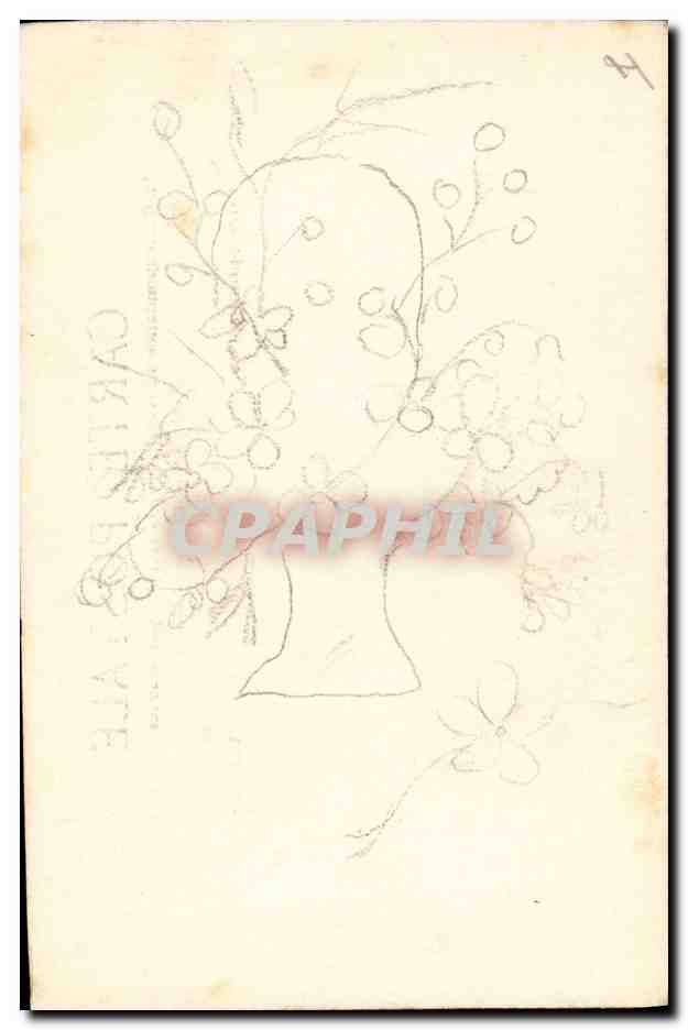 CPA (dessin la main) Fleurs 