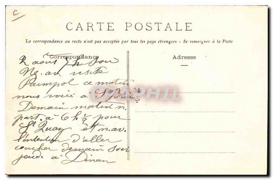 Paimpol - Fiesta de los Islandeses — editor Pelgault, n° 66 — Reverso