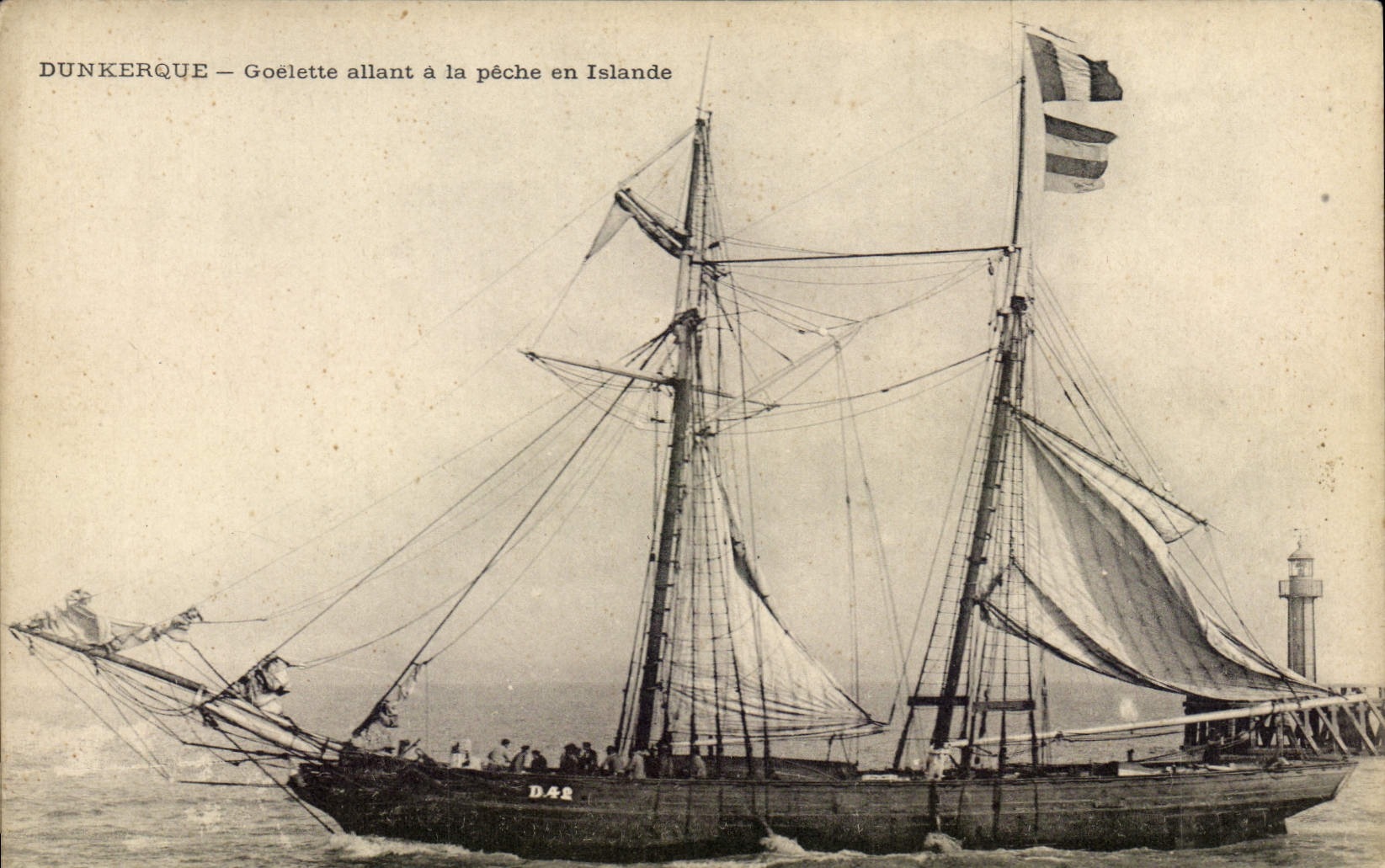 Dunkerque — Goleta en camino hacia la pesca en Islandia — Facinny & Fot. - Edit. Dunkerque