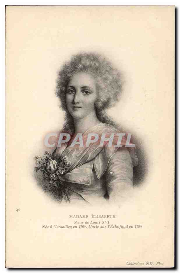 CPA Madame Elisabeth Soeur de louis XVI