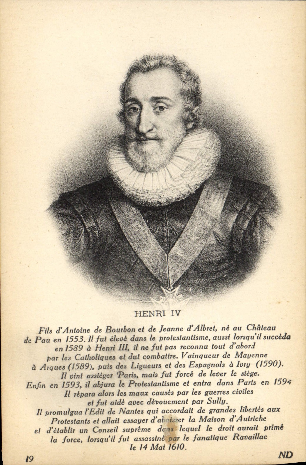 CPA Henri IV Roi de France
