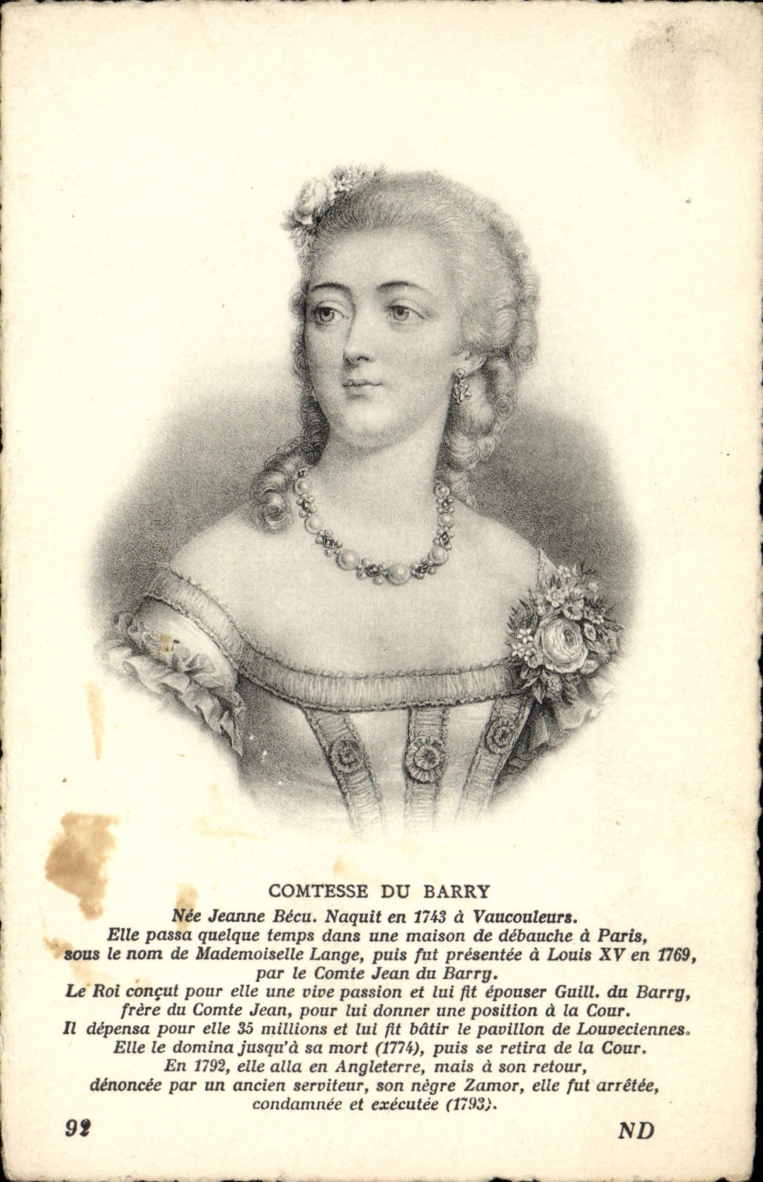 CPA Comtesse du Barry