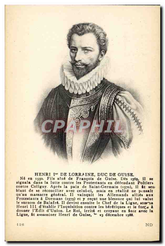 CPA Henri Ier de lorraine Duc de Guise