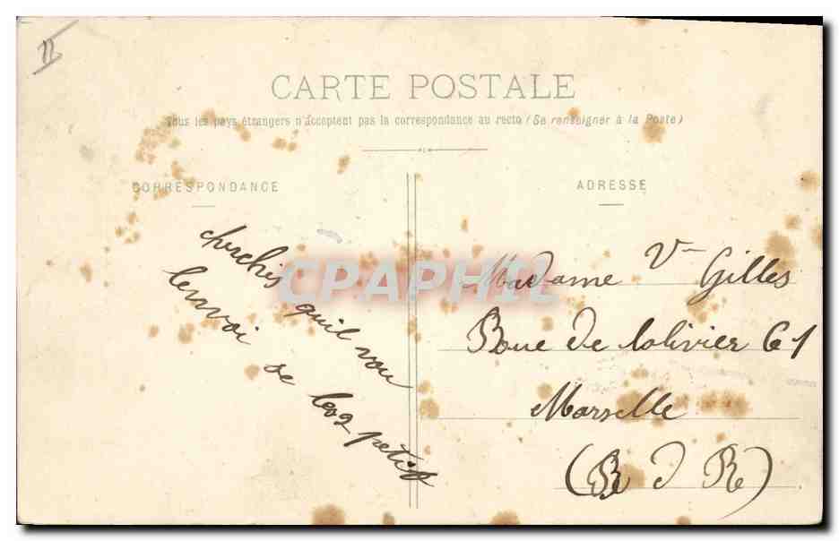 CPA Escargot Poisson Grenouille Canard Femme — Rückseite