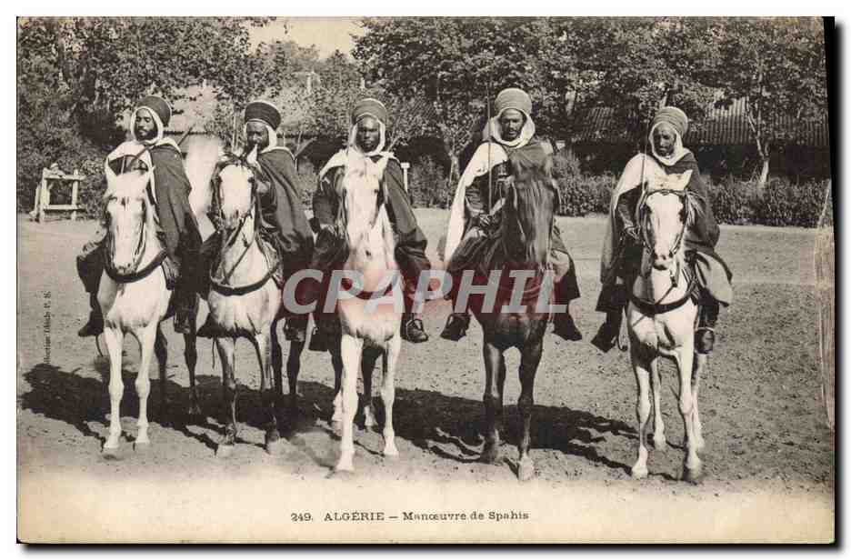 CPA Militaria Algerie Manoeuvre de Spahis 