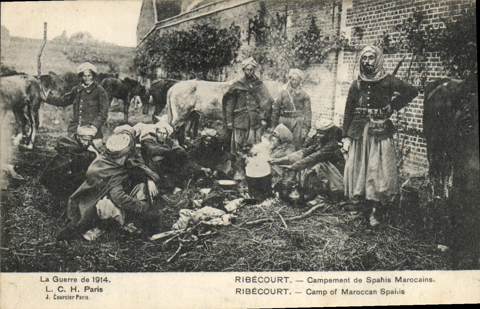CPA Militaria Ribecourt Campeement de Spahis Marocains