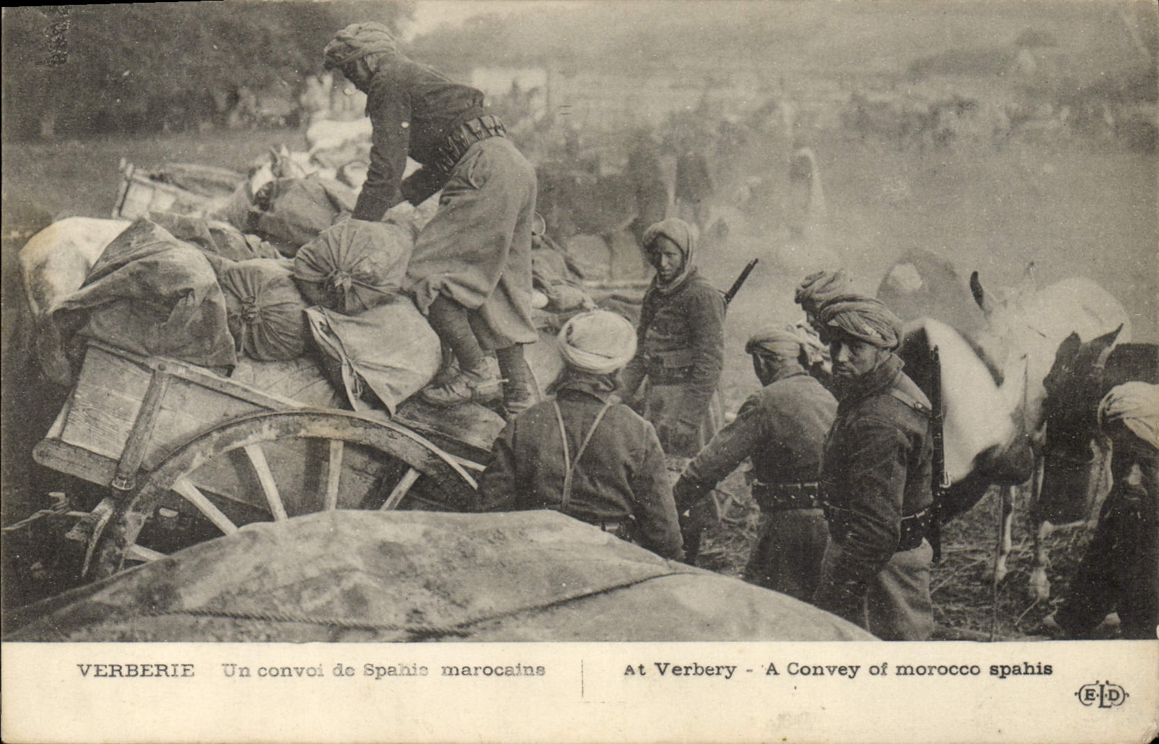 Verberie — Un convoi de Spahis marocains — Éditeur E.P.D.