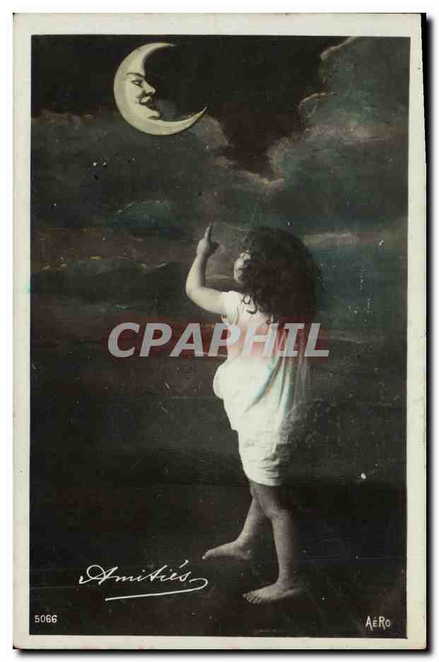 CPA Fantaisie Lune Enfant