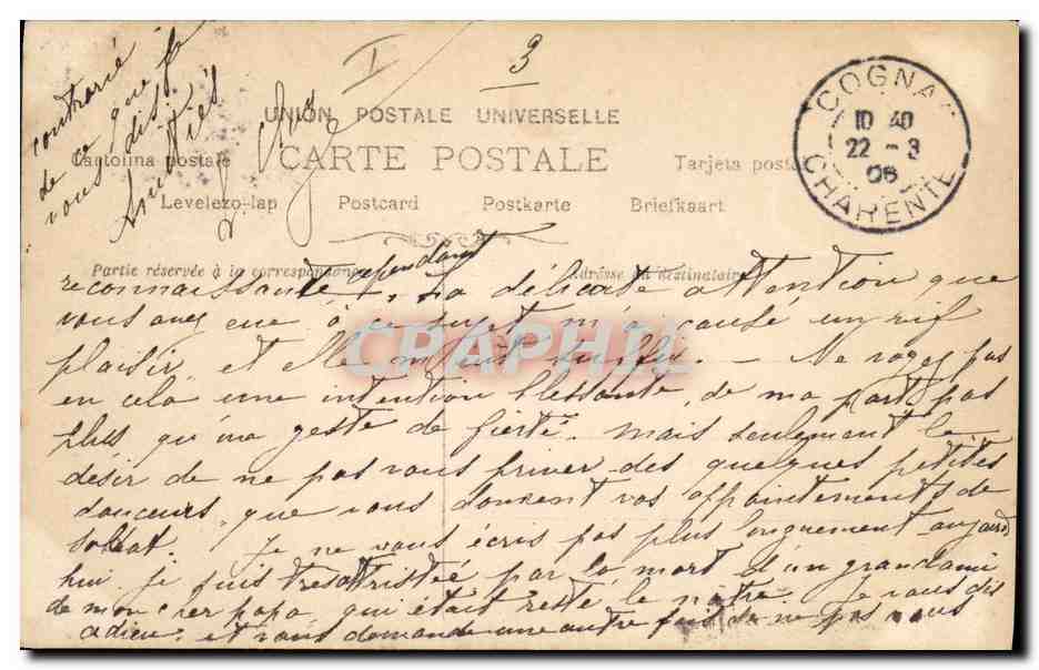 Femme assise sur une lune — éditeur Rewtkinger, Paris — n° 53 — Verso
