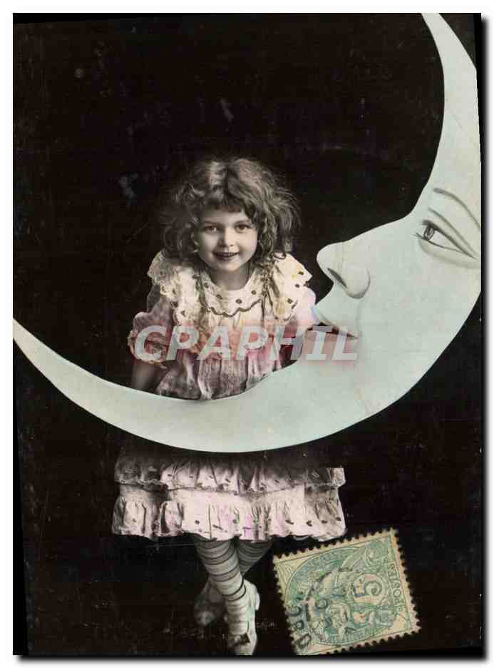 CPA Fantaisie Lune Enfant