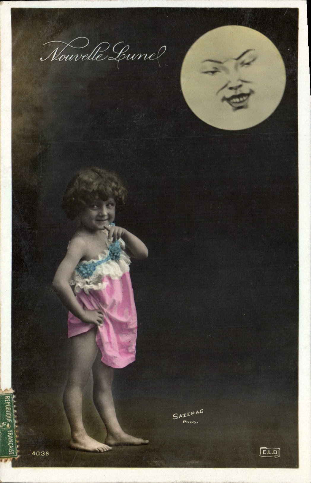 CPA Fantaisie Lune Enfant