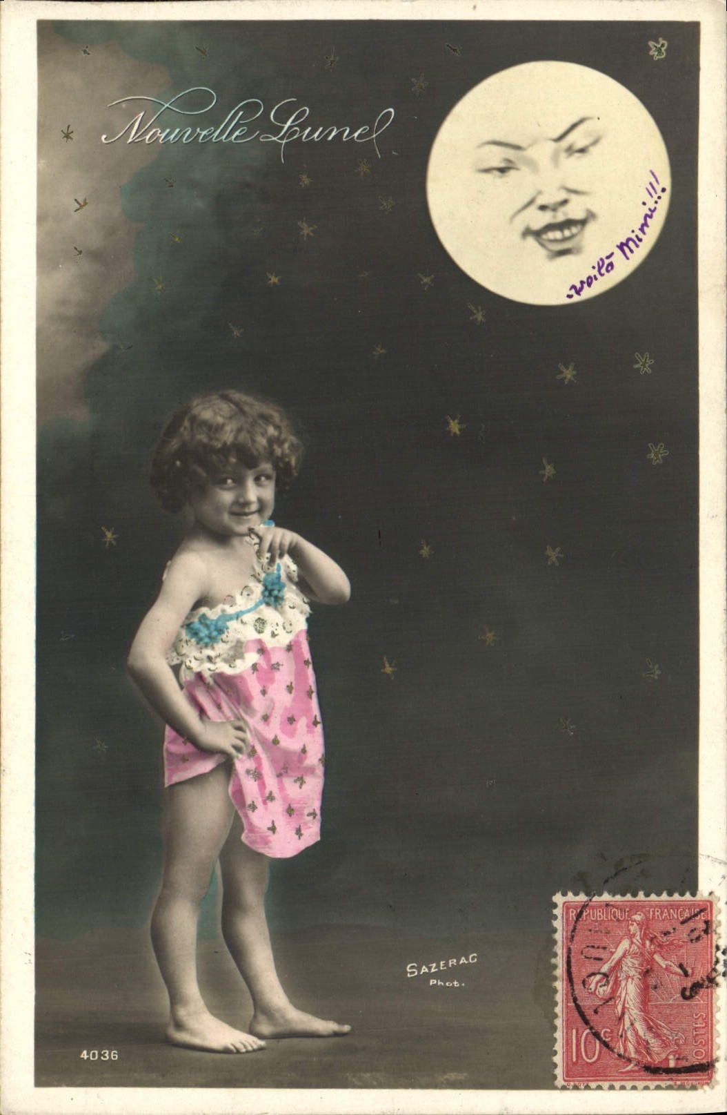 CPA Fantaisie Lune Enfant