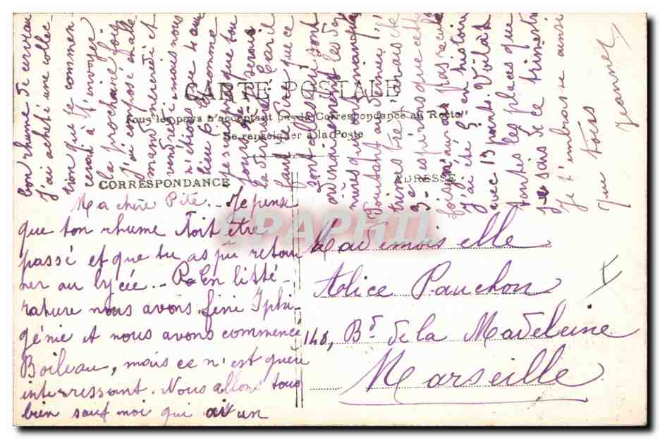 CPA Fantaisie Lune Enfant — Verso