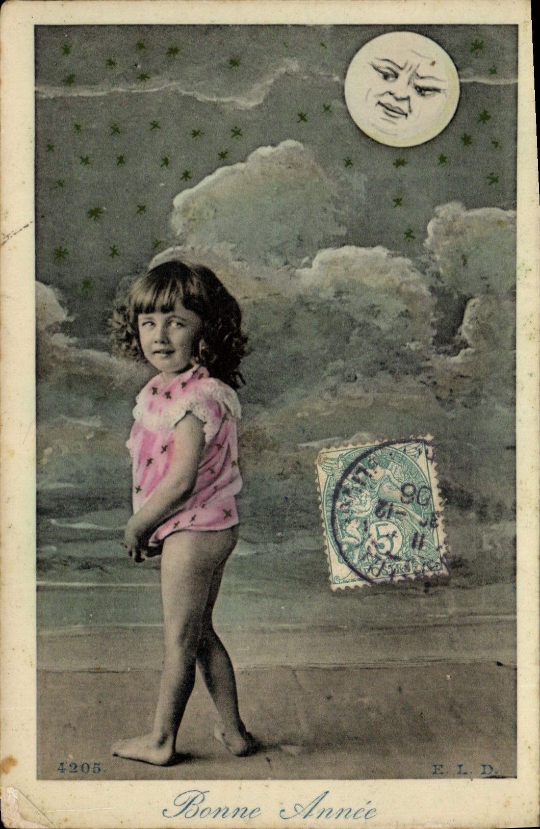 CPA Fantaisie Lune Enfant