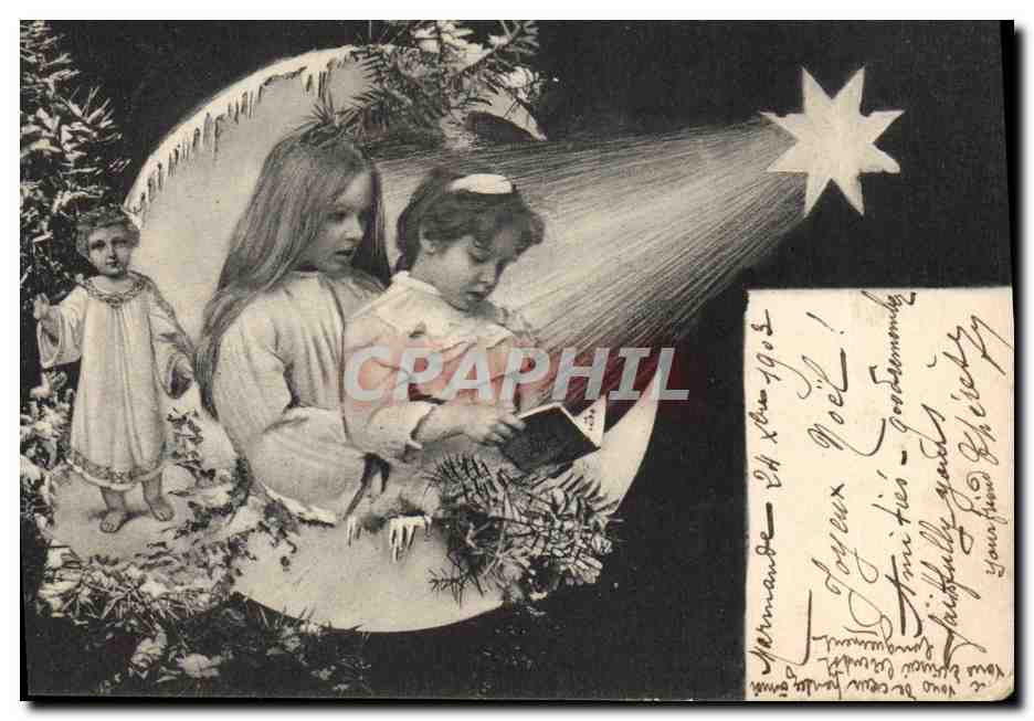 CPA Fantaisie Lune Enfants