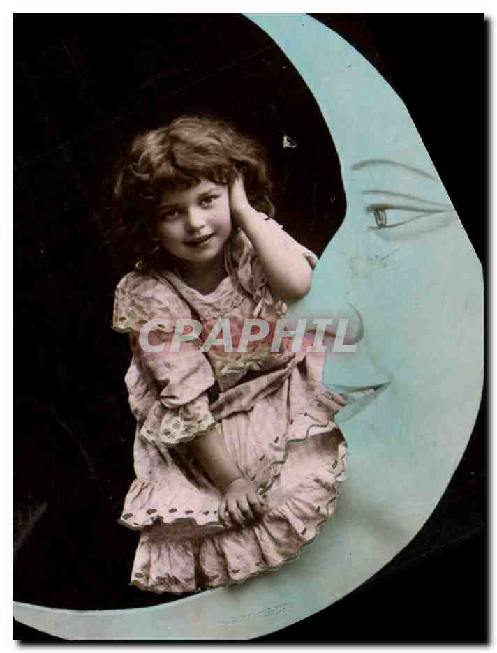 CPA Fantaisie Lune Enfants