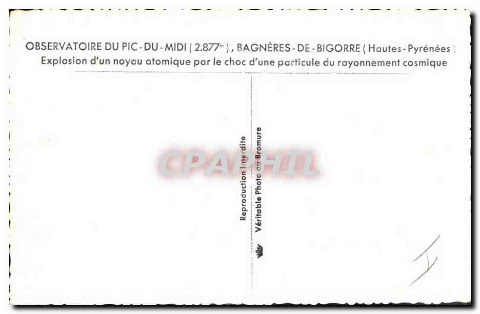 CPM Observatoire du Pic du Midi Bagneres de Bigorre Explosion d'un noyau atomique  — Rückseite