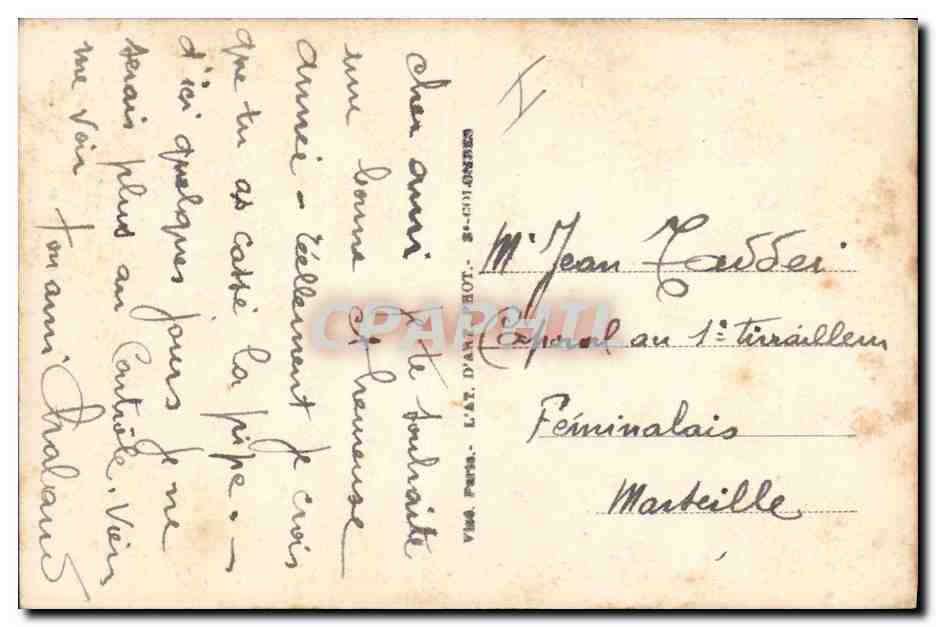 CPA Fantaisie Lune Femme Coeur — Rückseite