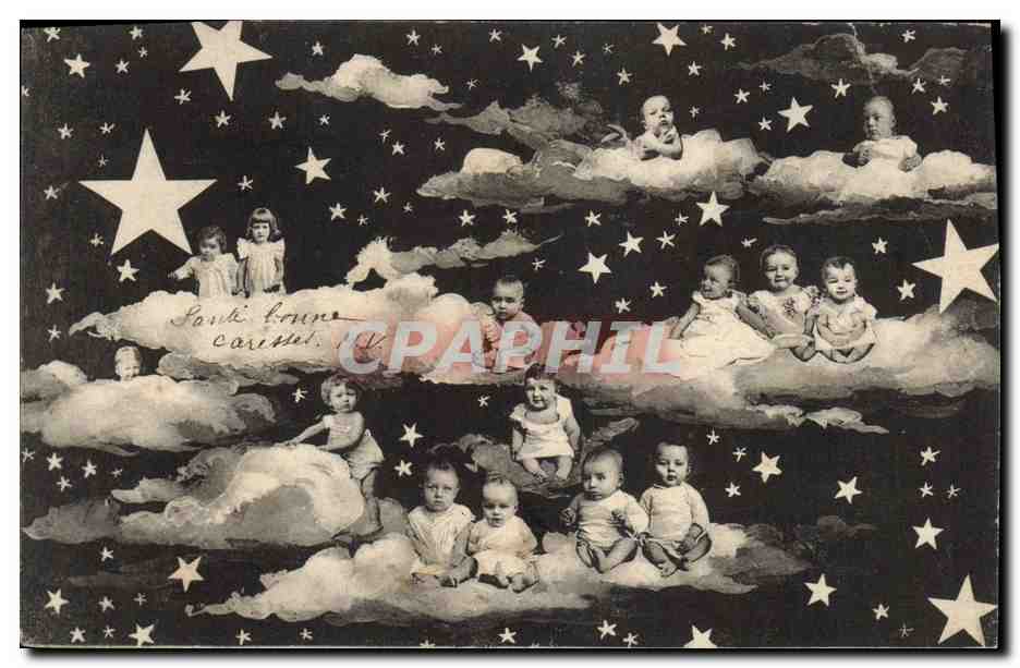CPA Fantaisie Lune Enfants